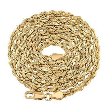 10K Yellow Gold Rope Chain 3 mm